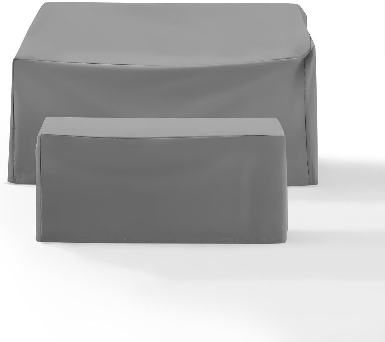 Maykoosh Outdoor Furniture Cover Set - Loveseat Coffee Table - Weatherproof Vinyl - Gray - Washable Patio Covers