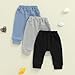 Toddler Baby Boy Fall Pants 3 Pack Active Jogger Casual Athletic Trousers Solid Color Pocket Elastic Waist Harem Bottoms (Waffle Blue Gray Black, 12-18 Months)