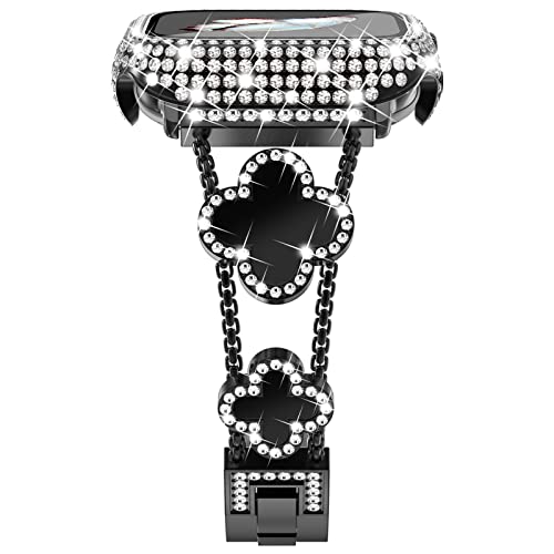 KADES Compatible with Apple Watch Straps 44mm for Women,Bling Diamond Rhinestone Stainless Steel Bracelet with Bling Screen Protective Case for iWatch SE 3 2 1/Series 6 5 4 - Image 2