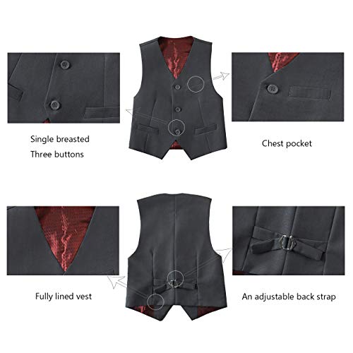 Boy Tuxedo Suits For Kids Boys 2T Suit Slim Fit Toddler Ring Bearer Outfit Dark Gray #TOP4