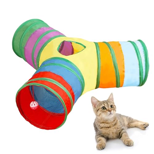 Túnel de 3 vías para gatos interactivo de interior y jardín 8