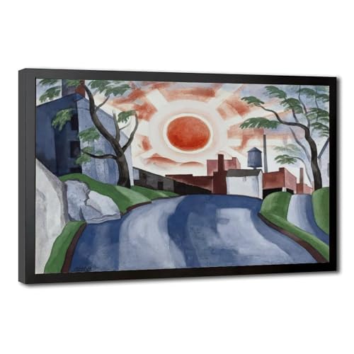 Impression sur toile Sunset par Oscar Bluemner 40x61 cm