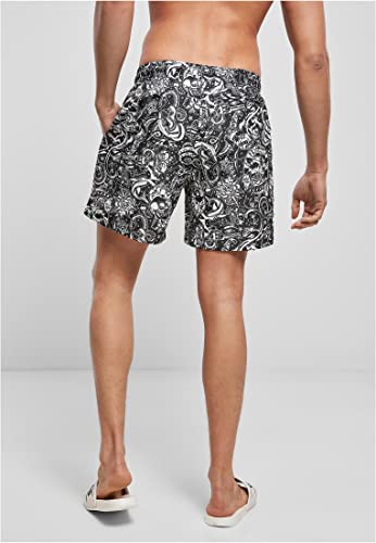 Urban Classics Costume Da Bagno Uomo, Pantaloncini Da Bagno Ad Asciugatura Rapida, Boxer Da Bagno Surf E Attivitá Sportiva, Colore Tattoo Aop, M - 8