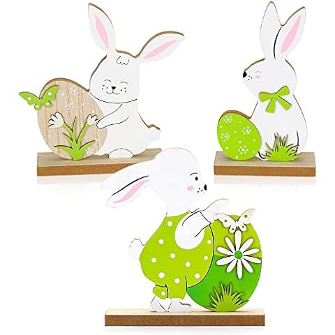 Decoración de Conejito de Pascua de Madera Cover