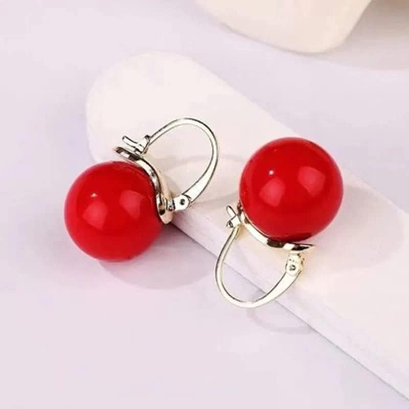 HUGE TOMATO 925 Sterling Silver Simulated Shell Pearl Earrings for Women Trendy, Big Pearl Drop Earrings Leverback Stud,Large Pearl Hoop Dangle Hypoallergenic Jewelry 14mm - Image 5