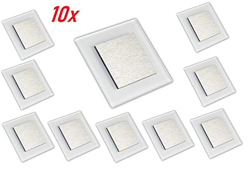 Preisvergleich Produktbild LED Wandeinbauleuchte, Treppenbeleuchtung, Beleuchtung von Treppen, Treppenleuchte, Wandeinbaustrahler, Treppenlicht Wandstrahler 230V 2W IP20 (Warm-weiß, 10 Stück)
