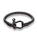 Produktbild Armband ArmbNder Für Herren Damen Geschenk Mode Männer Frauen Leder Sport Camping Fallschirmschnur Überleben Armband Schwarz Edelstahl Schäkel Schnalle Modeschmuck