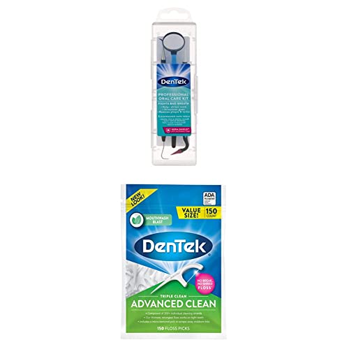 DenTek Professional Oral Care Kit with DenTek Triple Clean Advanced Clean Floss Picks, No Break & No Shred Floss, 150 Count