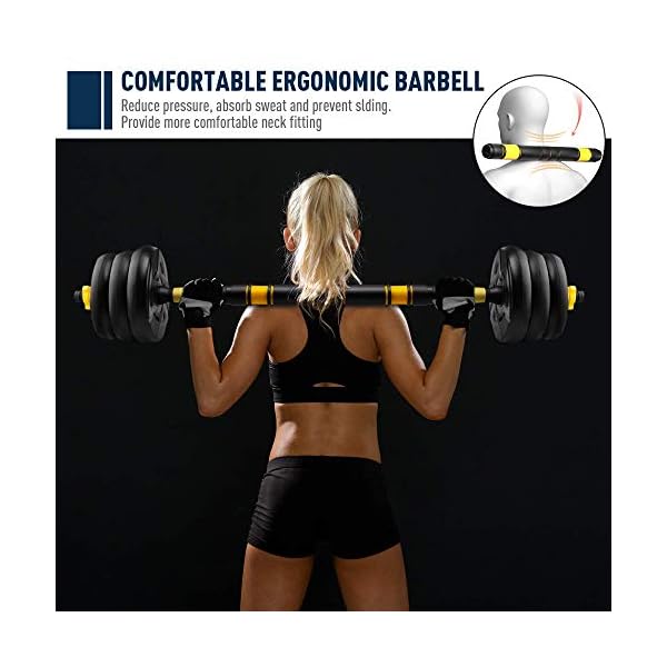 zybeauty-Adjustable-Dumbbells-44Lbs20kg-Weight-Set-Dumbbells-to-Barbells-with-Connecting-Rod-Non-Slip-Handles-Home-Gym-Equipment-for-Men-and-Women-Workout-Exercise-Training zybeauty Adjustable Dumbbells Weight Set 44LBS(20KG),Weights Dumbbells Set with Connecting Rod can be Used as Barbells,Free Weights 2-in-1 Set,Home Fitness Gym Workout Equipment for Men and Women
