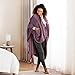Berkshire Blanket Primalush™ Wearable Blanket, Cozy Loungewear Pocketed Plush Cape Wrap for Adults & Teens(Purple, One Size 58