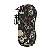 AERMSSEY Skull Music Rock Heavy Metal Death Black Sunglasses Case for Men Women Soft Ultra Light Neoprene Zipper Eyeglass Case with Belt Clip
