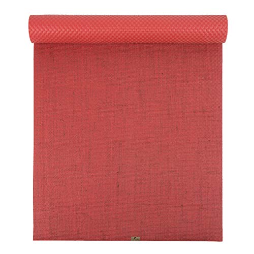 Tapis de yoga Ecoyoga extra long corail en jute naturelle durable