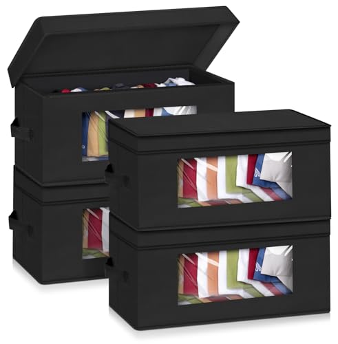 Stackable hat storage boxes for baseball caps (4-pack)