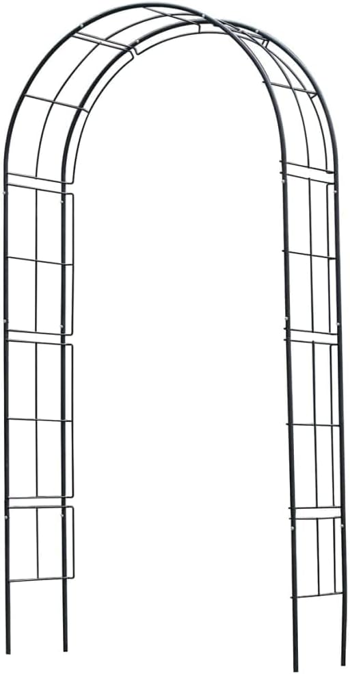 Pergola en acier galvanisé noir 113 x 38 x 229 cm — vue 2