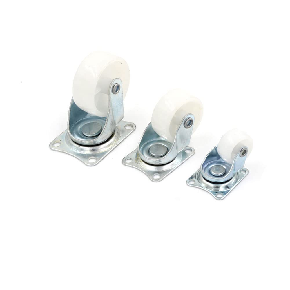 Set di 4 ruote girevoli piccole da 50 mm, ruote fisse per mobili, piccole ruote in gomma non girevoli per ruote di ricambio