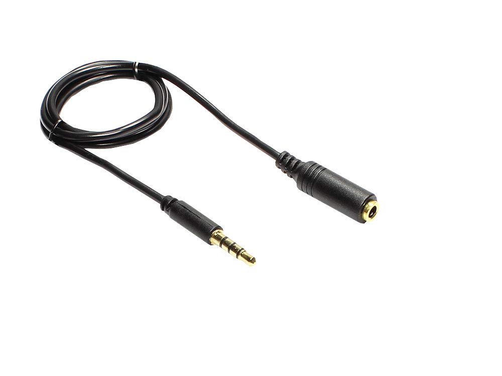 Good Connections Rallonge jack 3,5 mm mâle vers femelle 4 broches Noir 5 m