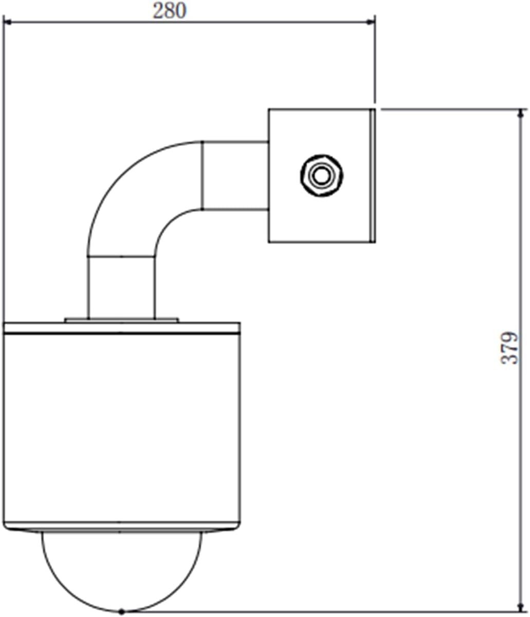 Side dimension drawing of the camera