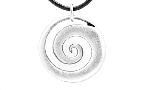 Pewter Maori Spiral Koru Peace And Tranquility Pendant On Leather Necklace #TOP3