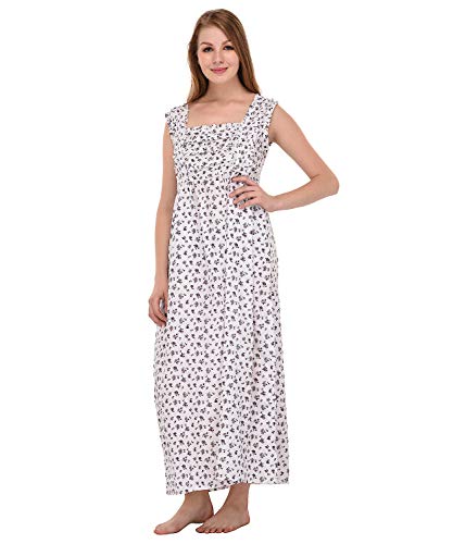 Robe imprimée classique sans manches coton blanc olive vert 44