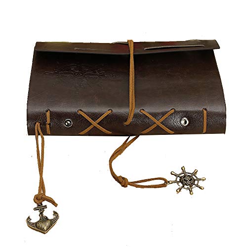 Classic - Caderno de couro sintético para diário, diário de viagem e nota, cor castanho escuro (NB2)