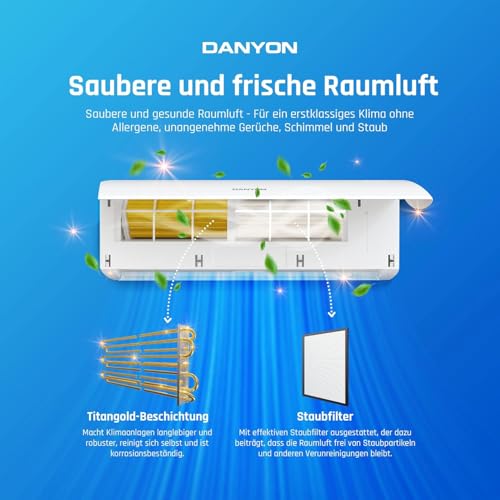 Danyon Multisplit Klimaanlage 3 Innengeräte- 27000 BTU- 7, 9 kW- Inverter Klimagerät mit Heizfunktion, WiFi und Smart- Home- sehr leise & energiesparend, Splitgerät vorgefüllt-6