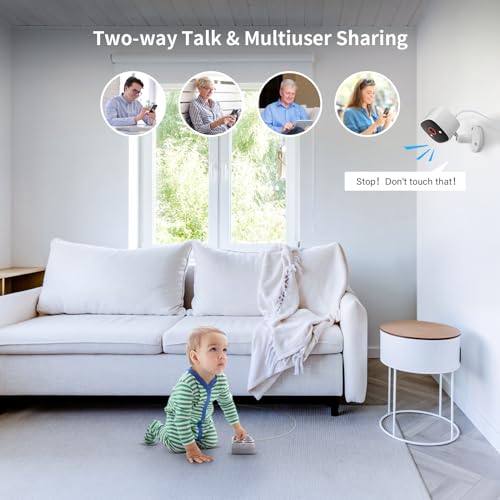 Jennov 5Ghz/2.4Ghz Outdoor Cameras for Home Security IP66 Waterproof -2K Indoor Camera for Pet Dog, WiFi Baby Camera Monitor, Color Night Vision AI Human Motion Detection 2-Way Audio - Image 7