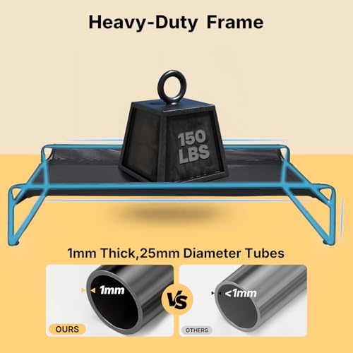 Veehoo Original Outdoor Elevated Dog Bed, Cooling Raised Dog Cot for Large Dogs, Portable Standing Pet Hammock Platform with Washable Breathable Mesh, No-Slip Feet, Large, Black, CWC2201 - Image 4