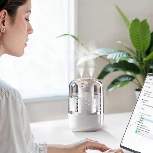 Fyrdyn Humidificadores Para Dormitorio,Pantalla Digital Silenciosa 2 Salidas | Humidificador De Aire Ultrasónico Para Dormitorio,Para Sala Cocina Habitacion Grande Habitacion Bebes Apartamento - imagen 2