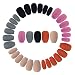 Wobe 120pcs Colorful Coffin Nails Matte False Gel Nails Art Tips Sets Full Cover Medium Matte False Nails for Ballerina Cosplay Office Lady 5 Colors