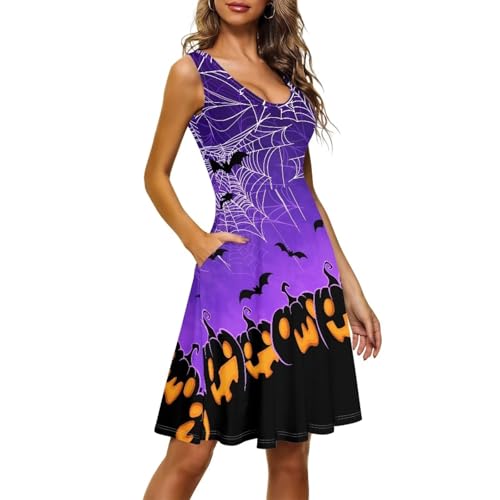 Image of TOADDITDO Womens Summer Sleeveless Tank Dress with 2 Side Pockets XS-4XL Plus Size