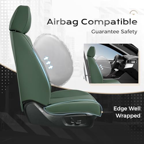 Image of Coverado Seat Covers, Car Seat Covers Front Seats, Car Seat Cover, Car Seat Protector Waterproof, Car Seat Cushion Nappa Leather, Seat Covers Carseat Cover Universal Fit for Most Cars