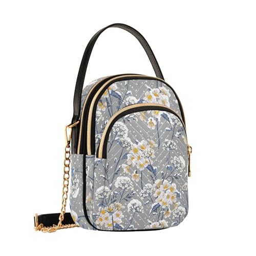 Sac à bandoulière pour femme Mnsruu à motif fleur d'hiver, petit sac à main élégant B3388