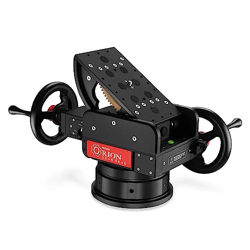 Proaim Orion Professional 2-Axis Pan Tilt Geared Head with 100mm Bowl Base Mount for Tripod Slider Dolly | for DSLR Video Cinema Cameras up to 25kg/55lbs | Free Carrying case (P-OGR-H)