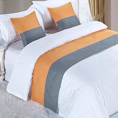 Bufanda de cama de lino protectora lavable con diseño moderno de retazos para hoteles y hogar 2