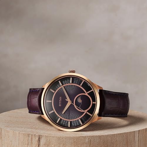 Image of Titan Luna Sun Moon Sub-Dial in Imperial Purple - Stellar Edition