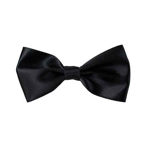 50PCS Satin Grosgrain Ribbon Bow Ties Bows 2.8inch' Craft Projects for DIY Kids Hair Clips,Gift Packing Applique Embellishment (Black)