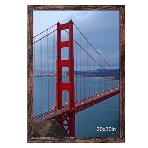 BESCRCL 20x30 Picture Frame Brown Poster Frames Wall Hanging Display Pictures 20 x 30 without Mat 1 Pack