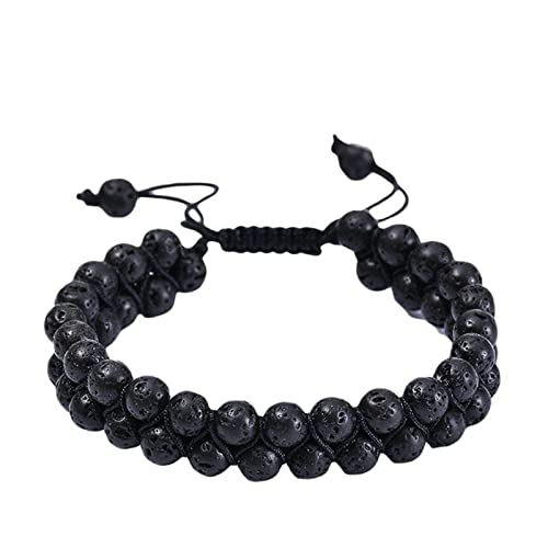 Bracelet 7 Chakras en pierre naturelle | Cordon tressé double couche réglable 19-30cm
