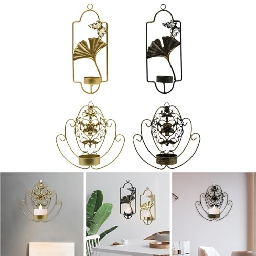 Bougeoirs muraux décoratifs durables au design gingko épuré - 6