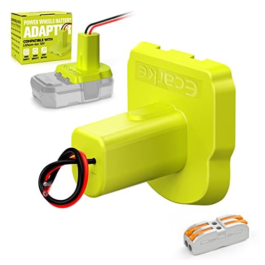Ecarke for Power Wheels Adaptor for Ryobi 18V One+ P108 P107 P102 Battery Dock Power Connector RC Toy & Car,e-Bike 12 Gauge Robotics （with Wire Terminals）