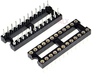 10PCS Narrow Body DIP24 IC Round Hole Socket 24p DIP CHIP Test Holder Adaptor 24 PIN dip-24 DIP 24PIN 2.54MM Pitch Connector