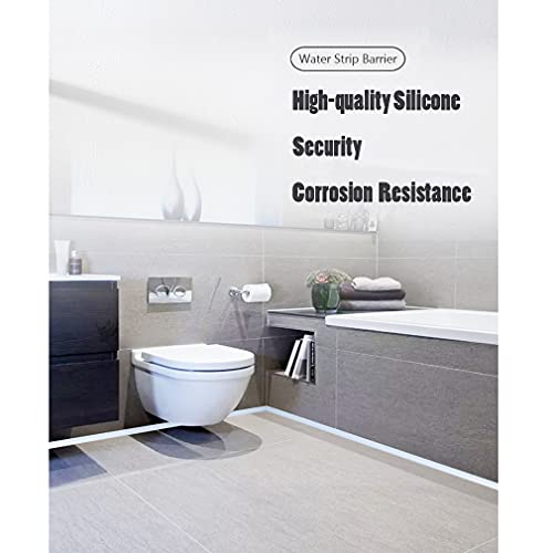 Kiarog 78 Inch Silicone Shower Threshold Water Strip Dam, Waterproof Barrier Splash Guard, Seal For Kitchen Sink, Bathroom, Shower,Public Or Business Places (White), 78’’ L X 0.79 W 0.5’’ H #TOP2
