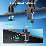 ARES WING Dual Monitor Mount, Armes de moniteur de service lourd pour 2 Moniteurs pour 17-35 pouces, Support de bureau de moniteur entièrement réglable VESA 75x75 ou 100x100mm, noir