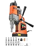 VEVOR Trapano magnetico, Trapano a colonna portatile 1450 W, 12500 N, 850 giri/min, max. Diametro del foro (punta per carotaggio) 40 mm, max. Profondità di carotaggio 50 mm