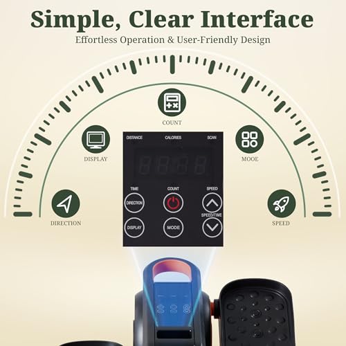 Under Desk Elliptical Machine, Portable Seated Pedal Exerciser with Remote Control, 3 Modes & 12 Adjustable Speeds, Quiet Fully Assembled Electric Leg Exerciser for Seniors Home Office - Image 3