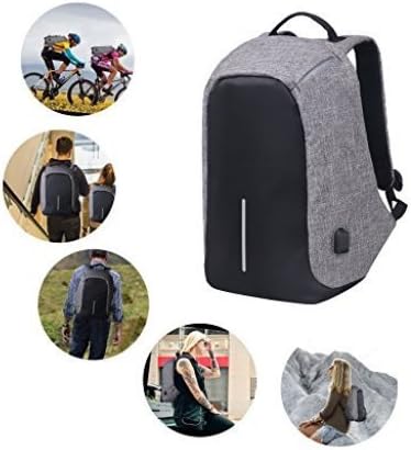 Premium Laptop Backpack College Travel Anti-theft Bag With USB Charging Port- Plus ,Student Computer Backpack for 17-Inchand Notebook (grey)