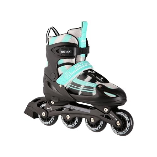 Nils Extreme 2-In-1 Inliner Eishockey Chaska, Farbe:Blau-Grün, Größe:L(39-42)