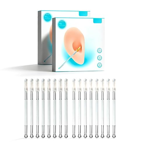 SYOSI 48 Packs Sticky Ear Cleaning Stick Reusable Ear Wax Removal Tool with Adhesive Tip 3.5 x 65mm Middle Size for All Ages Effective and Hygienic Ear Cleaner for Home Use