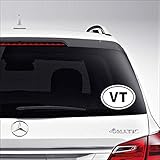 Aampco Decals Vermont State VT Abbreviation Oval Car Truck Motorcycle Windows Bumper Wall Decor Vinyl Decal Sticker Size- [6 inch/15 cm] Wide/Color- Matte White
