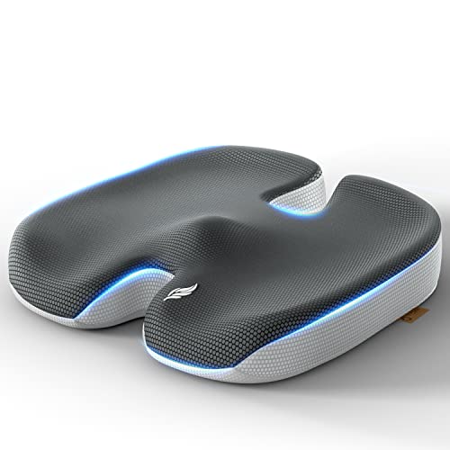 Top Comfort Memory Foam Seat Cushion, Gel Enhanced Orthopedic Coccyx Pad For Tailbone Pain, Non Slip Comfortable Butt Pillow For Office Chair, Car, Wheelchair, Sciatica & Back Pain Relief (Grey) #TOP19